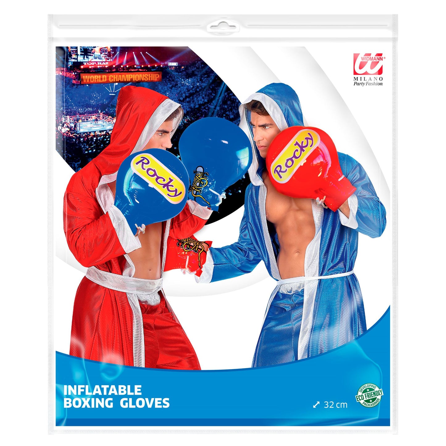 "AUFBLASBARE BOXHANDSCHUHE" 32 cm – Detailansicht