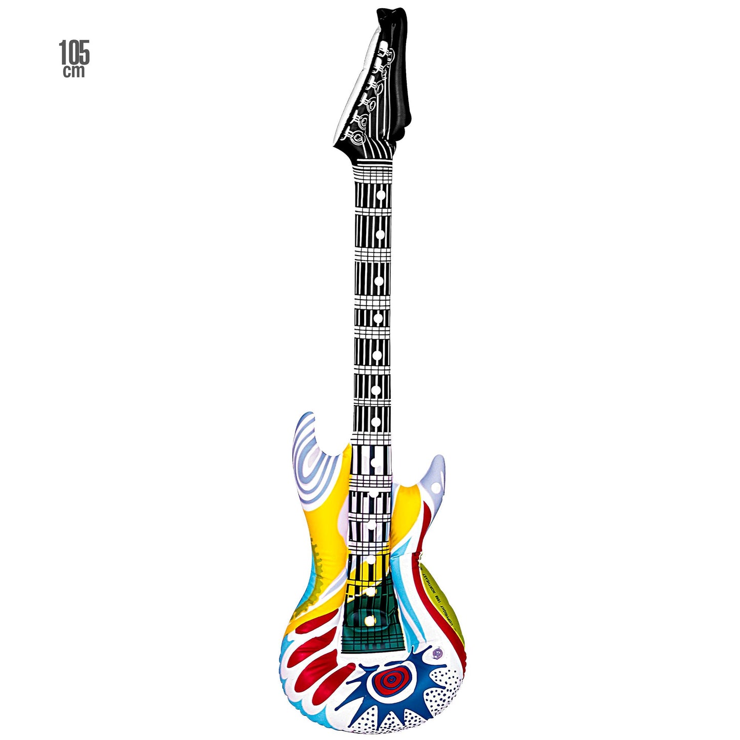 "AUFBLASBARE GITARRE FUNKY" mit Schultergurt - 105 cm – Vorderansicht