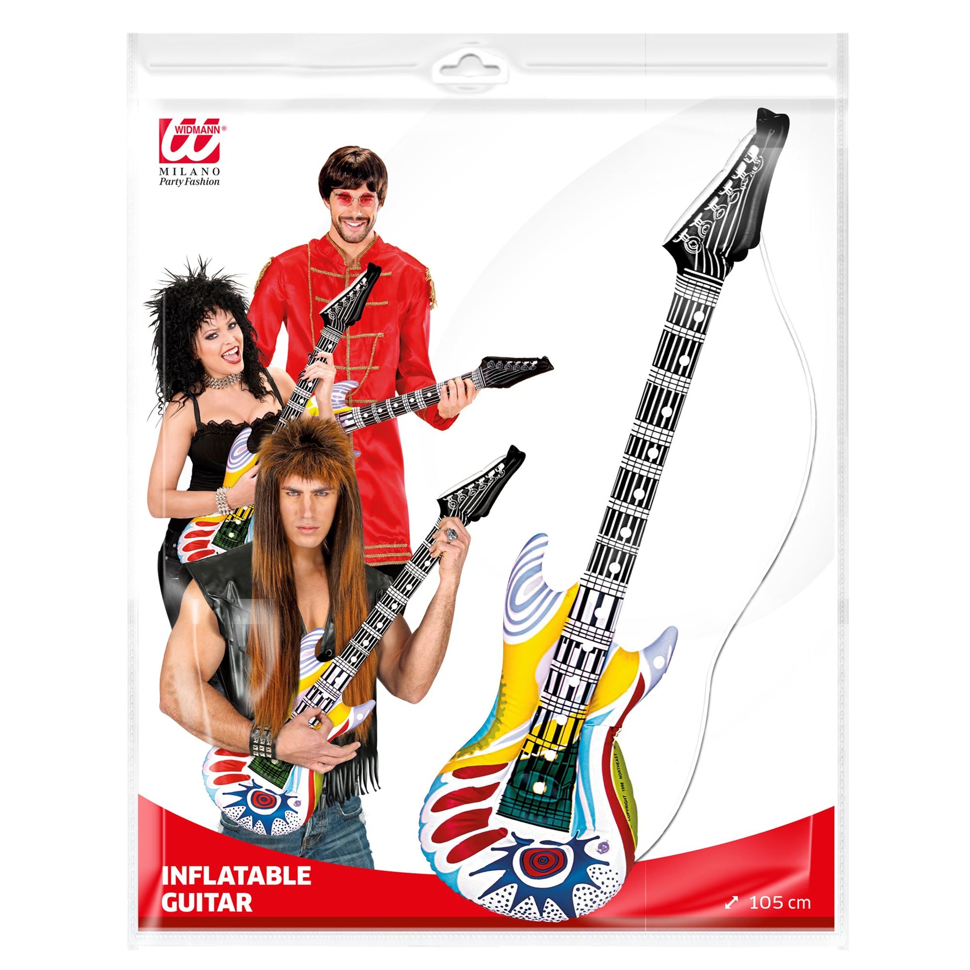 "AUFBLASBARE GITARRE FUNKY" mit Schultergurt - 105 cm – Detailansicht