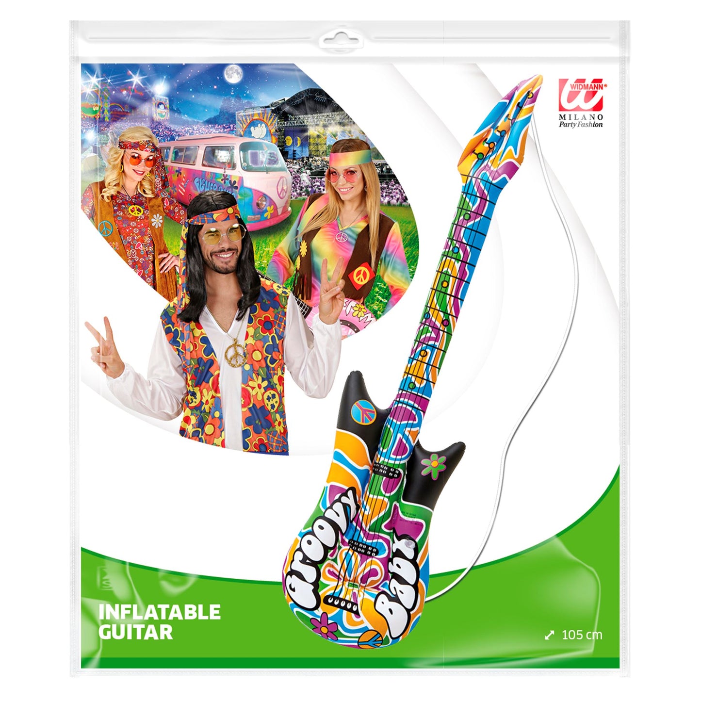 "AUFBLASBARE GITARRE GROOVY" 105 cm – Detailansicht