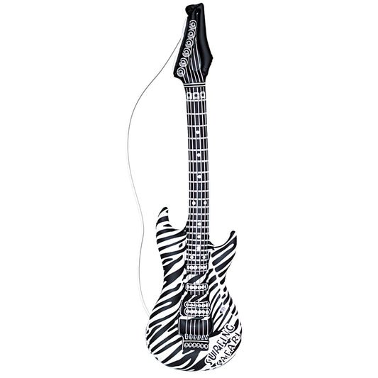 "AUFBLASBARE GITARRE IN ZEBRAMUSTER" 105 cm – Vorderansicht