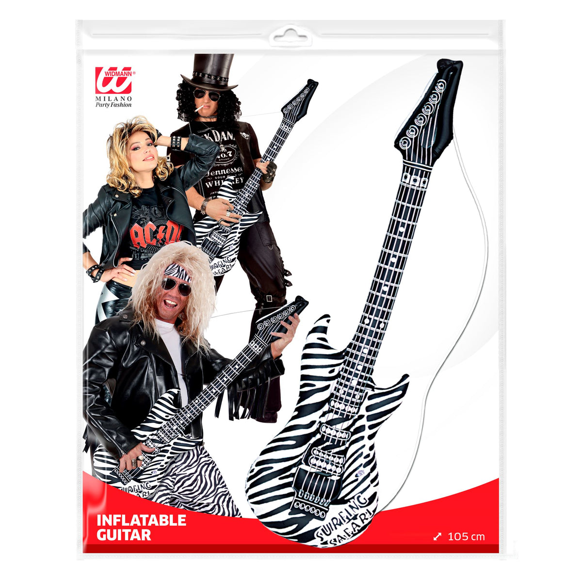 "AUFBLASBARE GITARRE IN ZEBRAMUSTER" 105 cm – Detailansicht