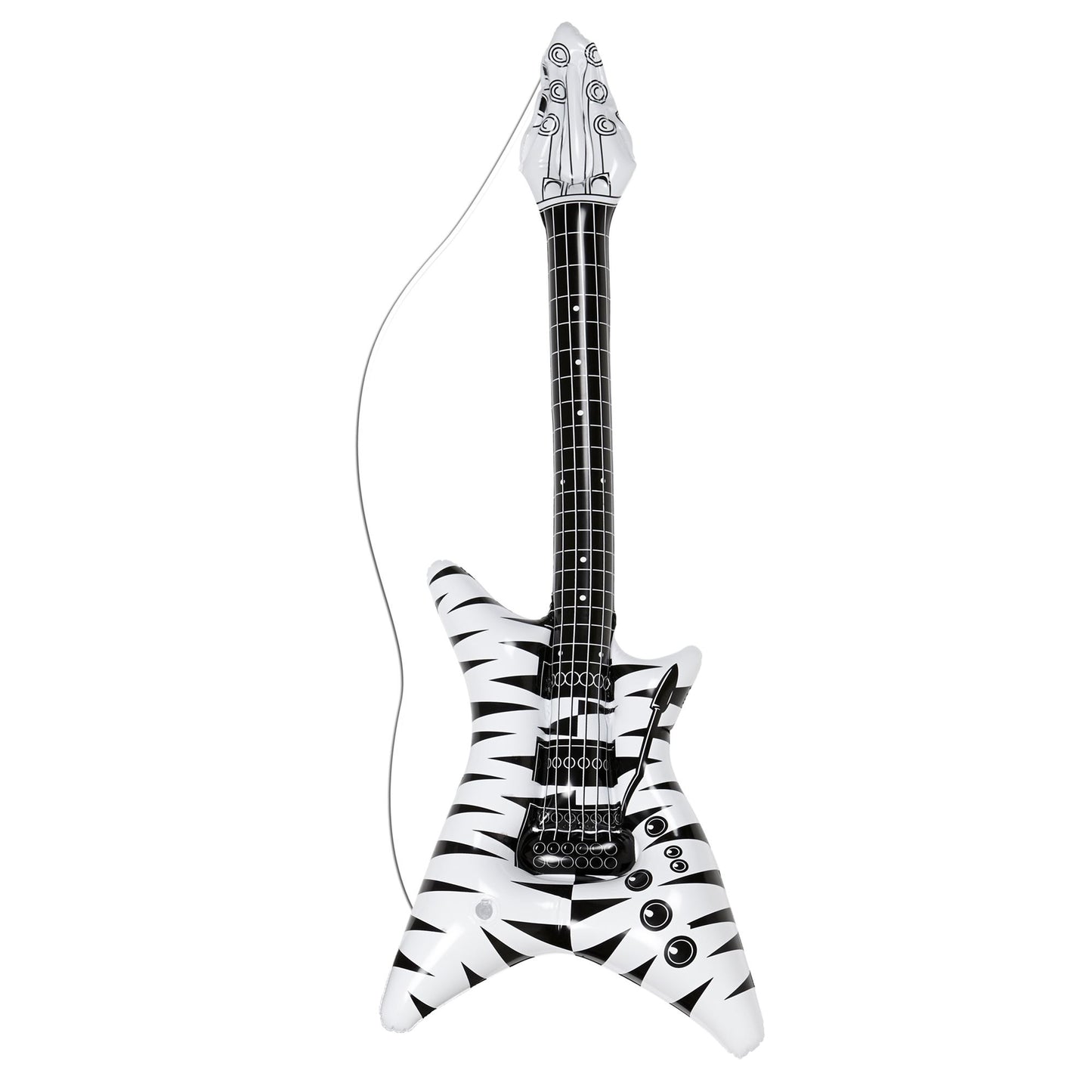 "AUFBLASBARE GITARRE ROCKSTAR MIT ZEBRAMUSTER" 92 cm – Vorderansicht