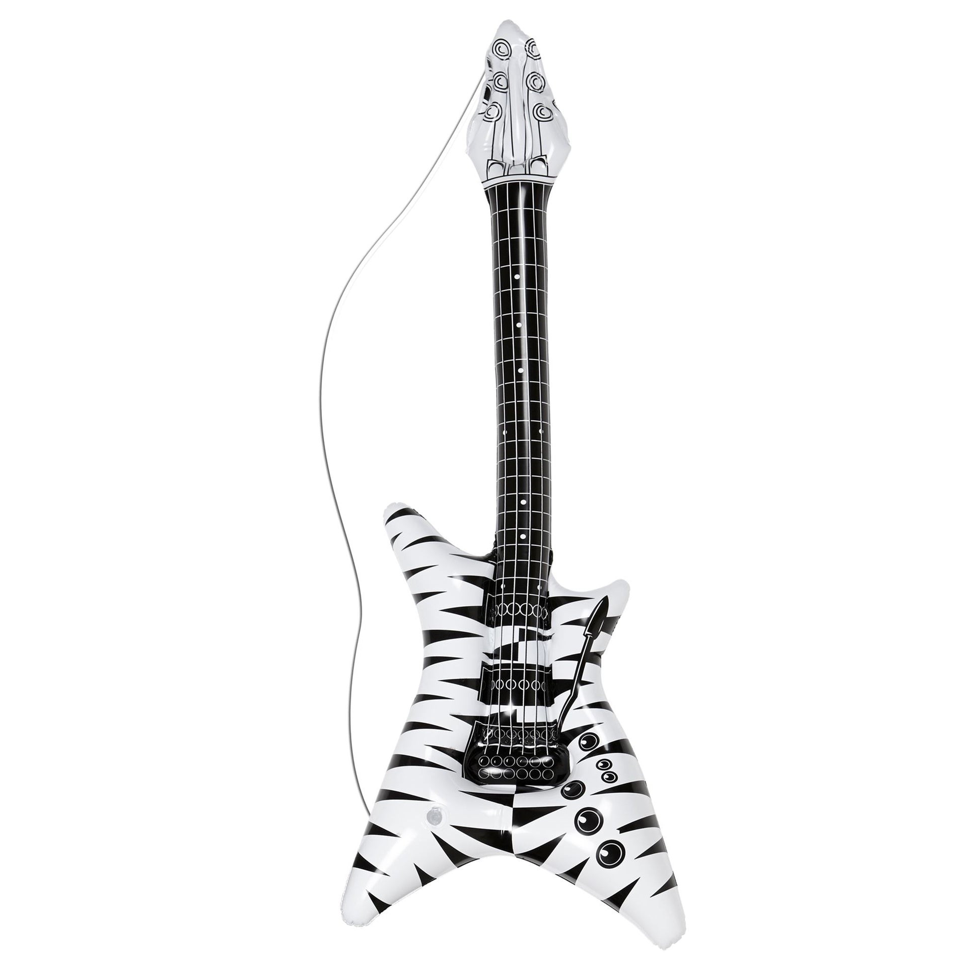 "AUFBLASBARE GITARRE ROCKSTAR MIT ZEBRAMUSTER" 92 cm – Vorderansicht