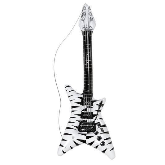 "AUFBLASBARE GITARRE ROCKSTAR MIT ZEBRAMUSTER" 92 cm – Vorderansicht