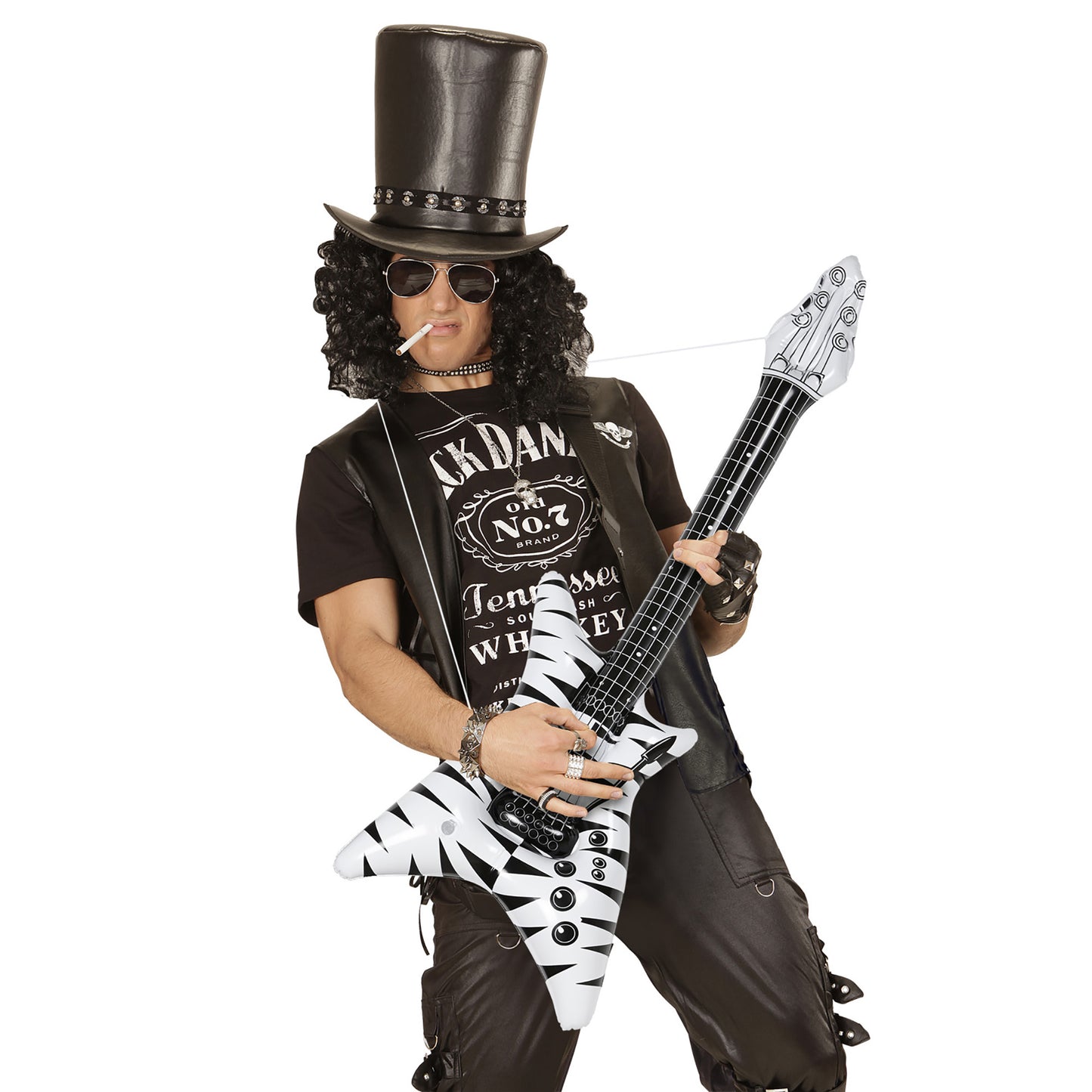 "AUFBLASBARE GITARRE ROCKSTAR MIT ZEBRAMUSTER" 92 cm – Ansicht 3