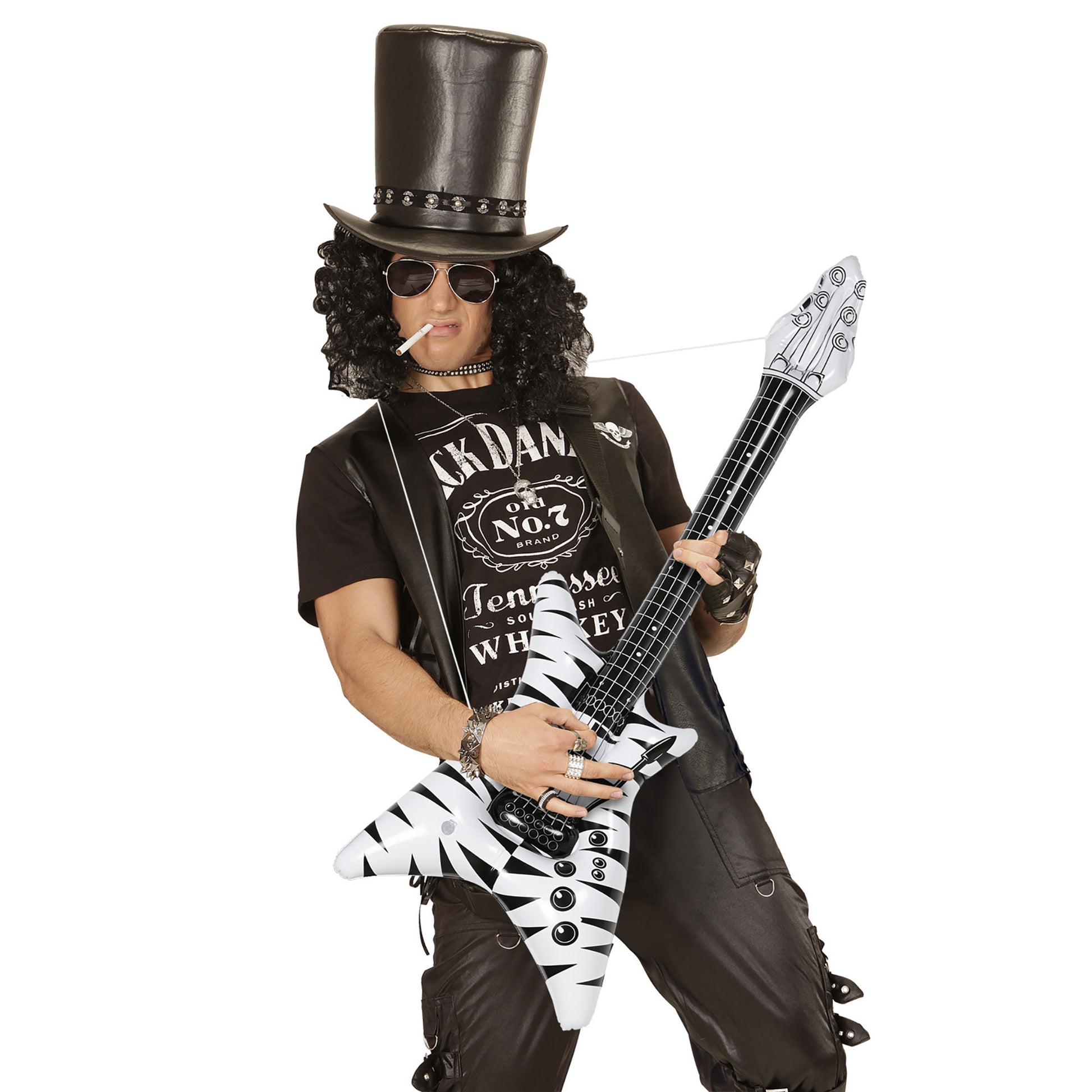 "AUFBLASBARE GITARRE ROCKSTAR MIT ZEBRAMUSTER" 92 cm – Ansicht 3