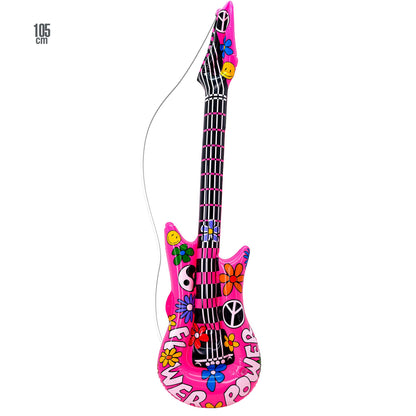 "AUFBLASBARE HIPPIE GITARRE" 105 cm – Vorderansicht