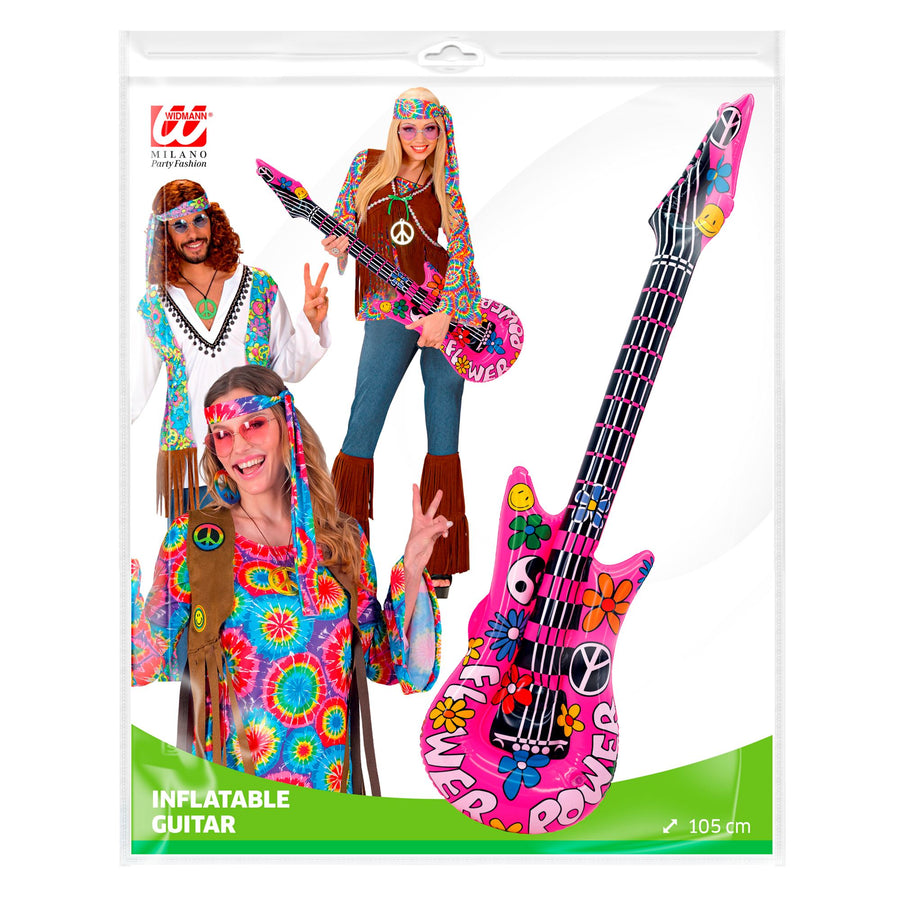 "AUFBLASBARE HIPPIE GITARRE" 105 cm – Detailansicht