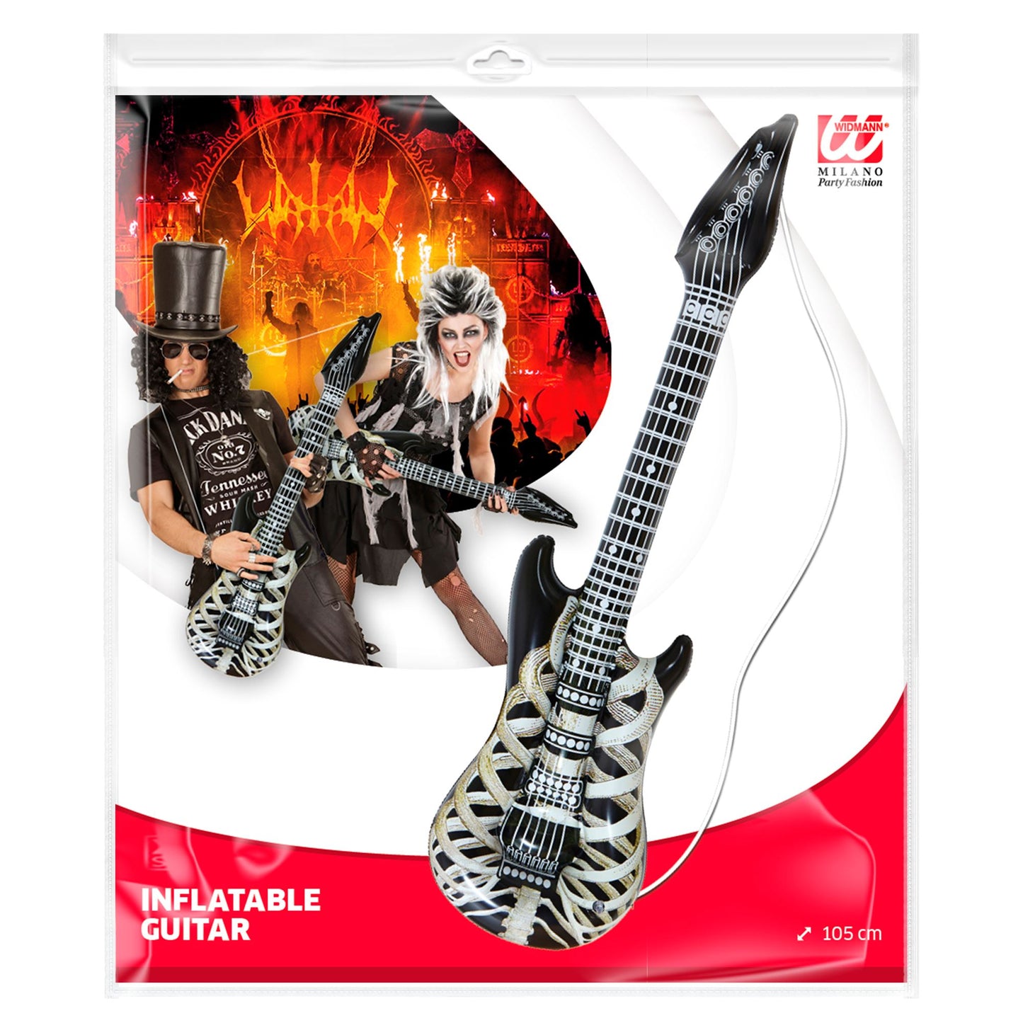 "AUFBLASBARE SKELETTGITARRE" 105 cm – Detailansicht