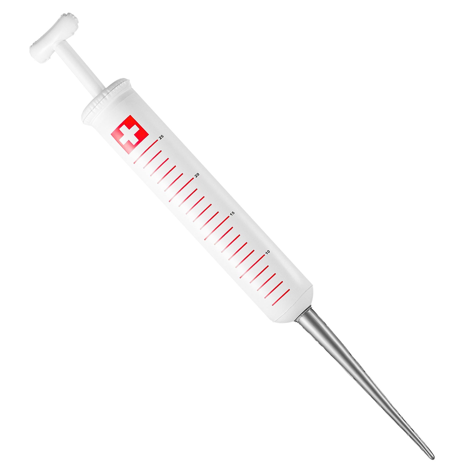 "AUFBLASBARE SPRITZE" 50 cm – Vorderansicht