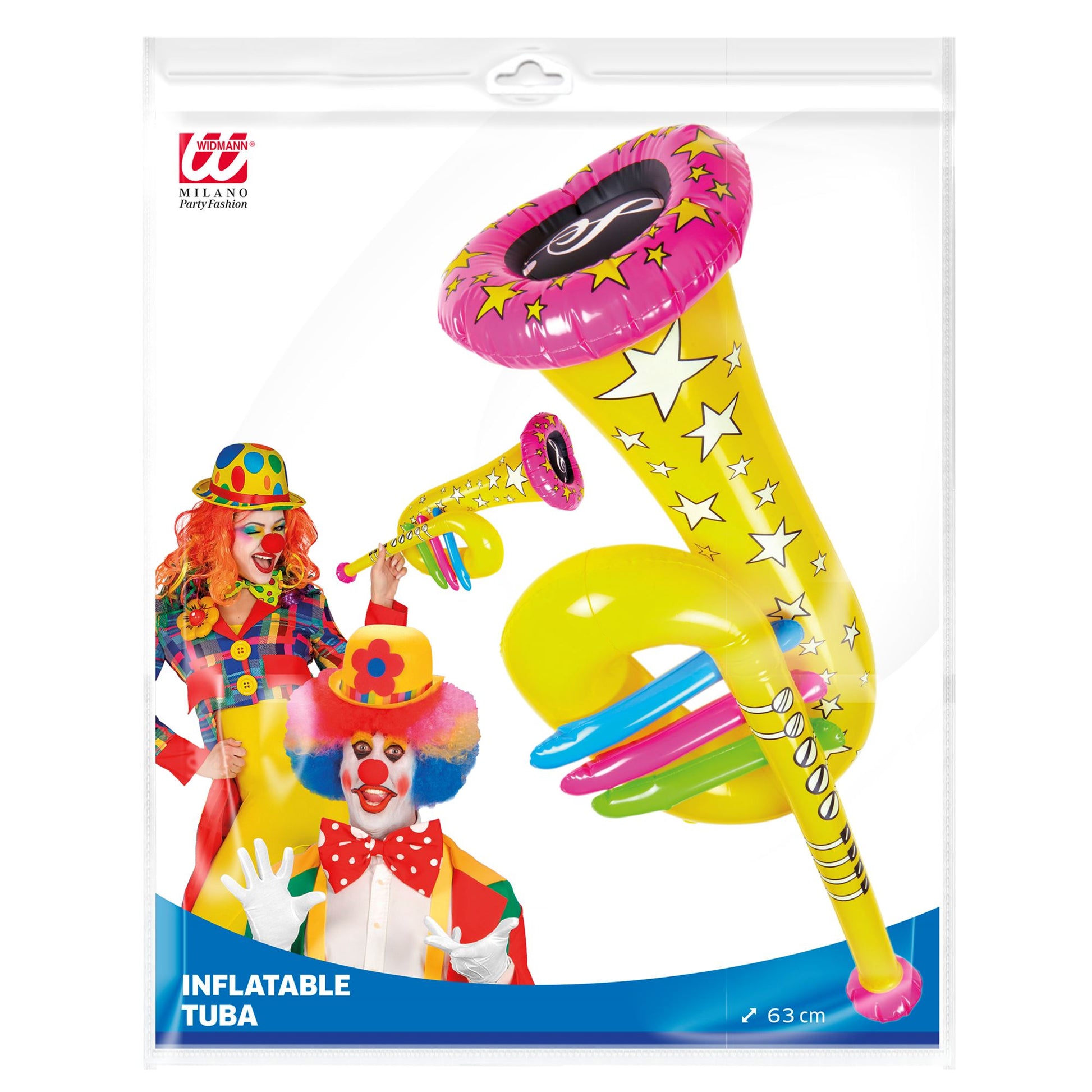 "AUFBLASBARE TUBA GELB"63 cm – Detailansicht