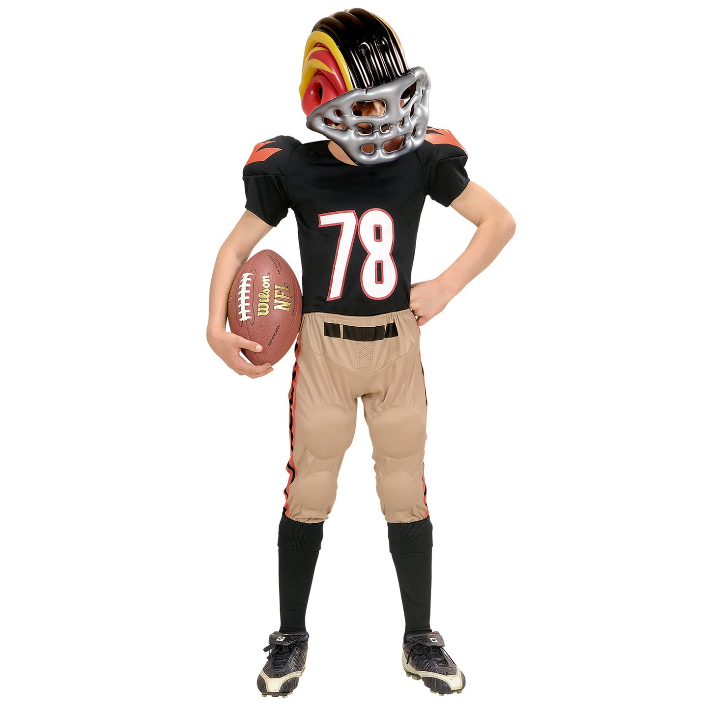 "AUFBLASBARER AMERIKANISCHER FOOTBALLHELM" Kindergröße – Detailansicht