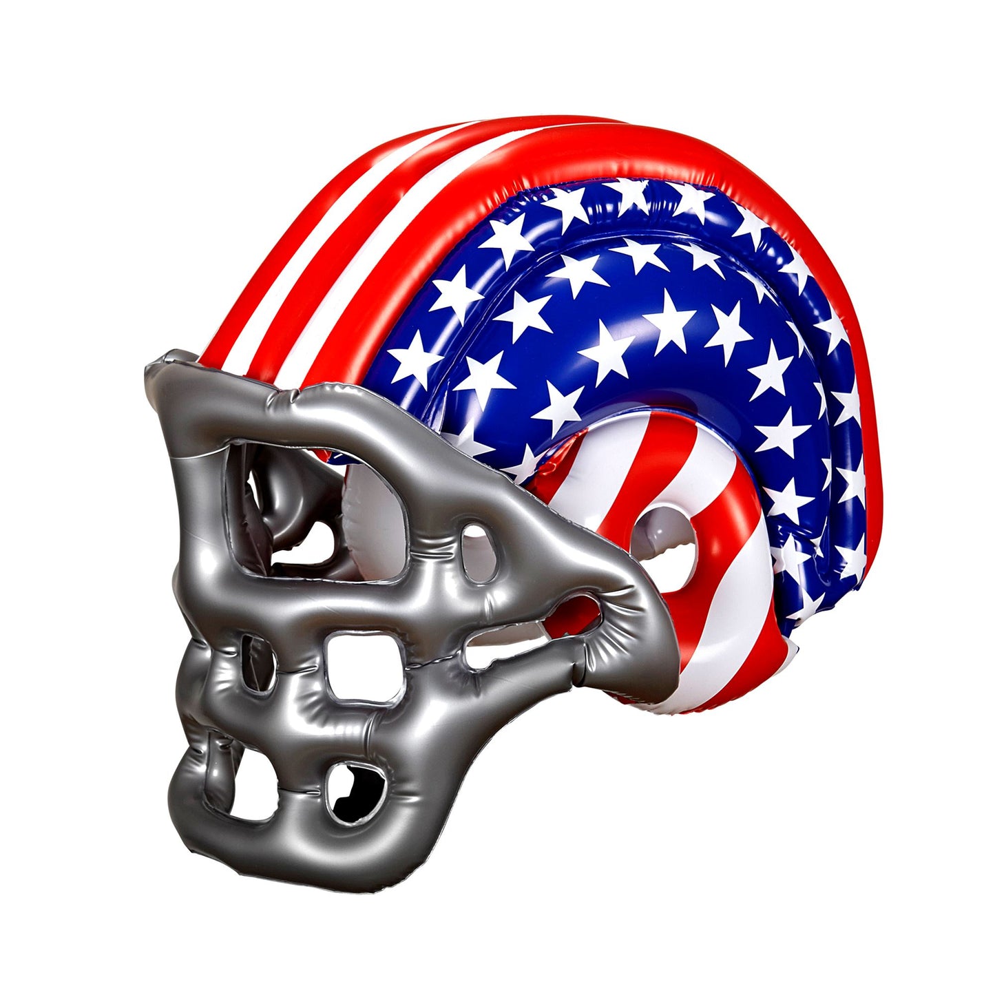"AUFBLASBARER FOOTBALLHELM MIT AMERIKANISCHEN STARS & STRIPES" Erwachsenengröße – Vorderansicht