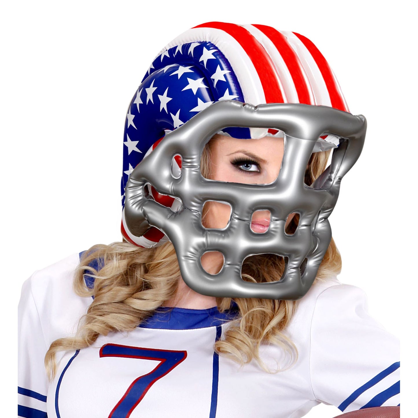 "AUFBLASBARER FOOTBALLHELM MIT AMERIKANISCHEN STARS & STRIPES" Erwachsenengröße – Ansicht 4