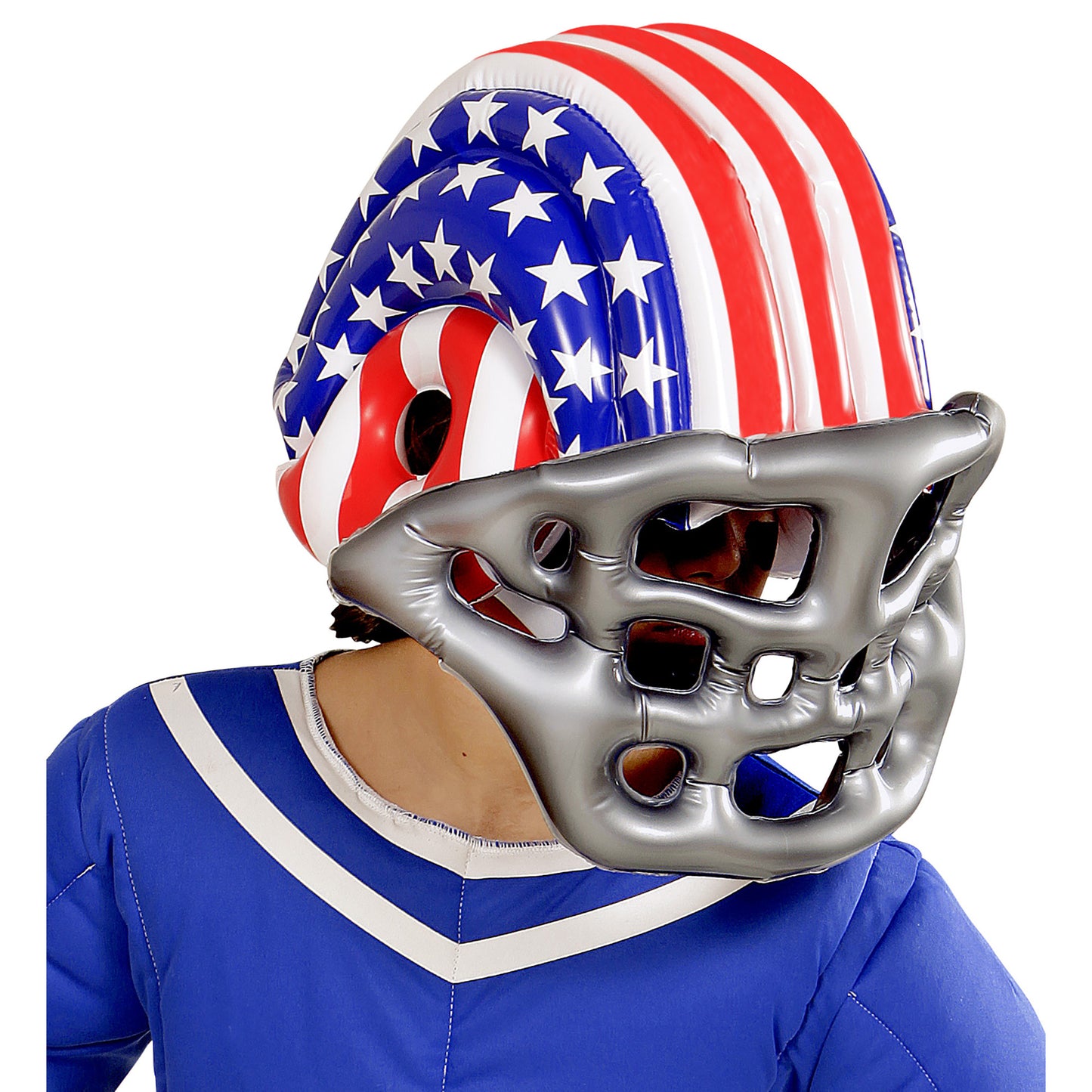 "AUFBLASBARER FOOTBALLHELM MIT AMERIKANISCHEN STARS & STRIPES" Kindergröße – Detailansicht