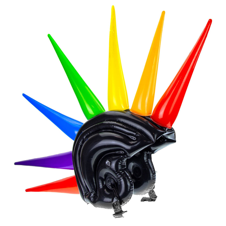 "AUFBLASBARER HELM MIT SPIKES" 90 cm – Vorderansicht
