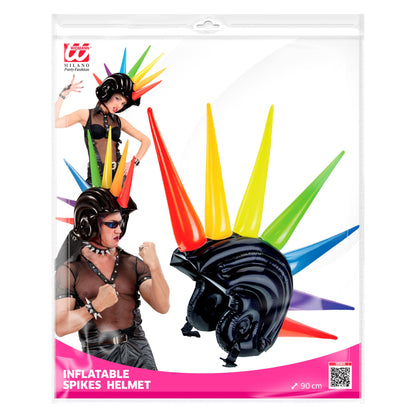 "AUFBLASBARER HELM MIT SPIKES" 90 cm – Detailansicht