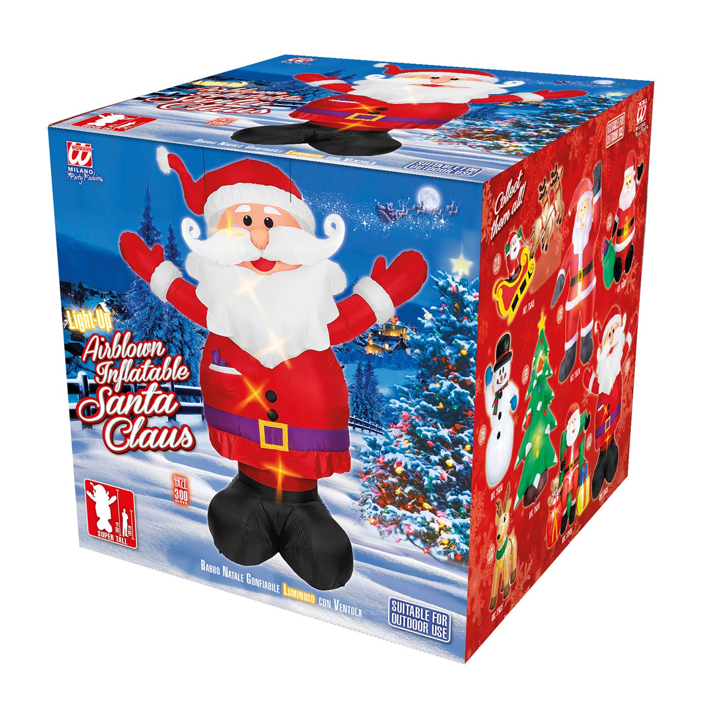 "AUFBLASBARER LEUCHTENDER SANTA CLAUS MIT INTEGRIERTEM GEBLÄSE" 300 cm – Detailansicht