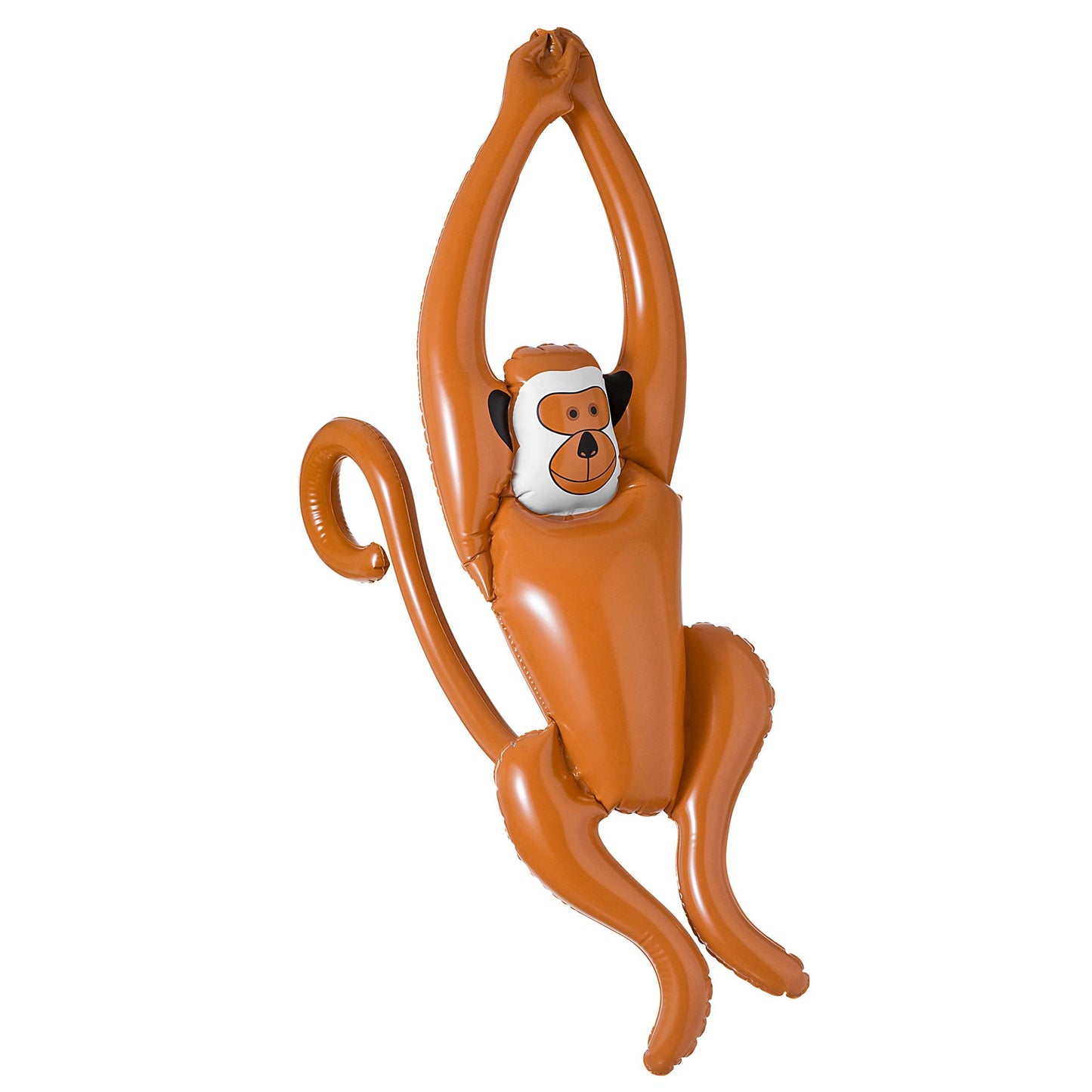"AUFBLASBARER SCHAUKELNDER AFFE" 90 cm – Vorderansicht
