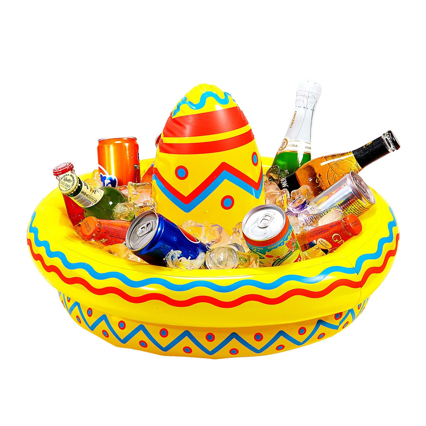 "AUFBLASBARER SOMBRERO GETRÄNKEKÜHLER" 50 cm – Vorderansicht