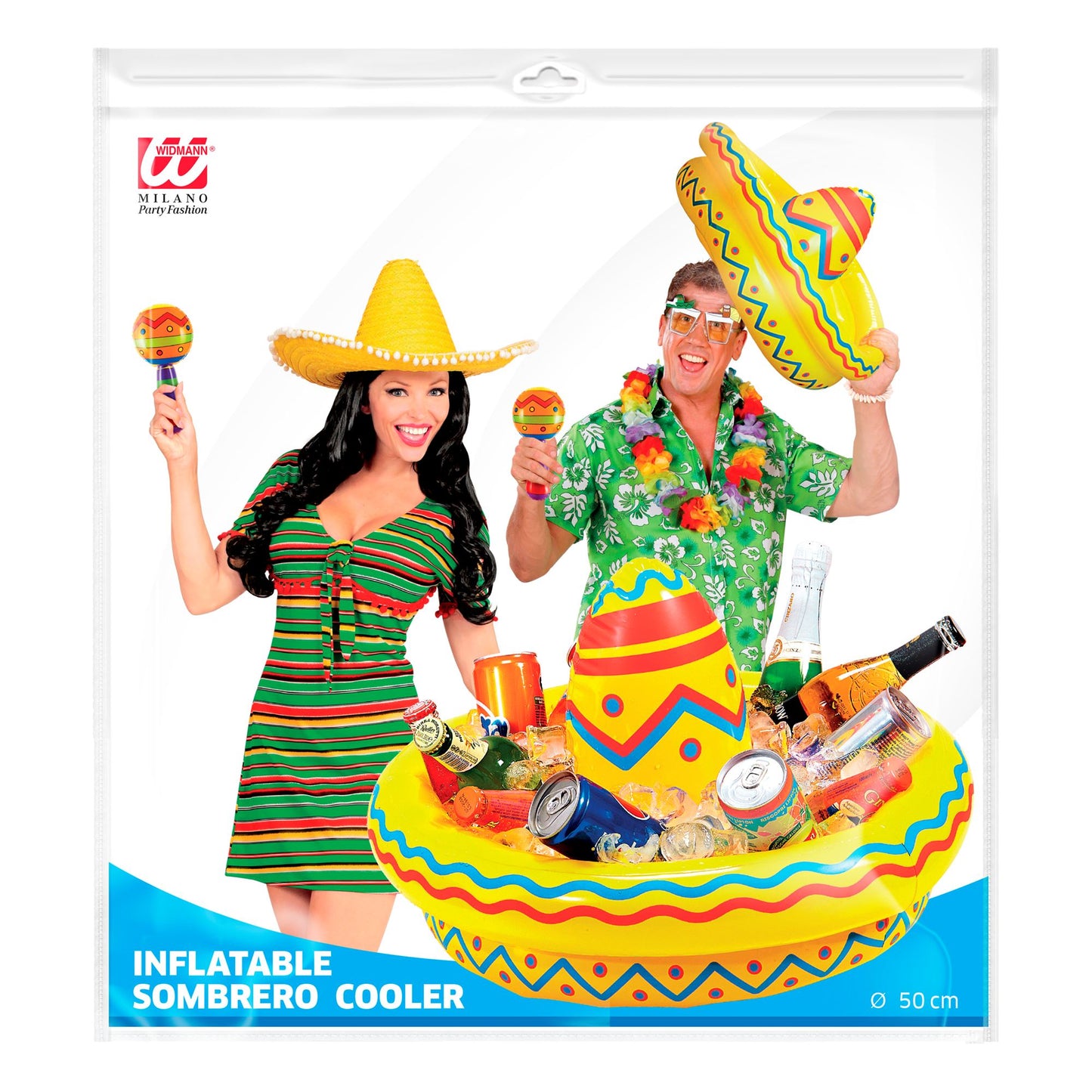 "AUFBLASBARER SOMBRERO GETRÄNKEKÜHLER" 50 cm – Detailansicht