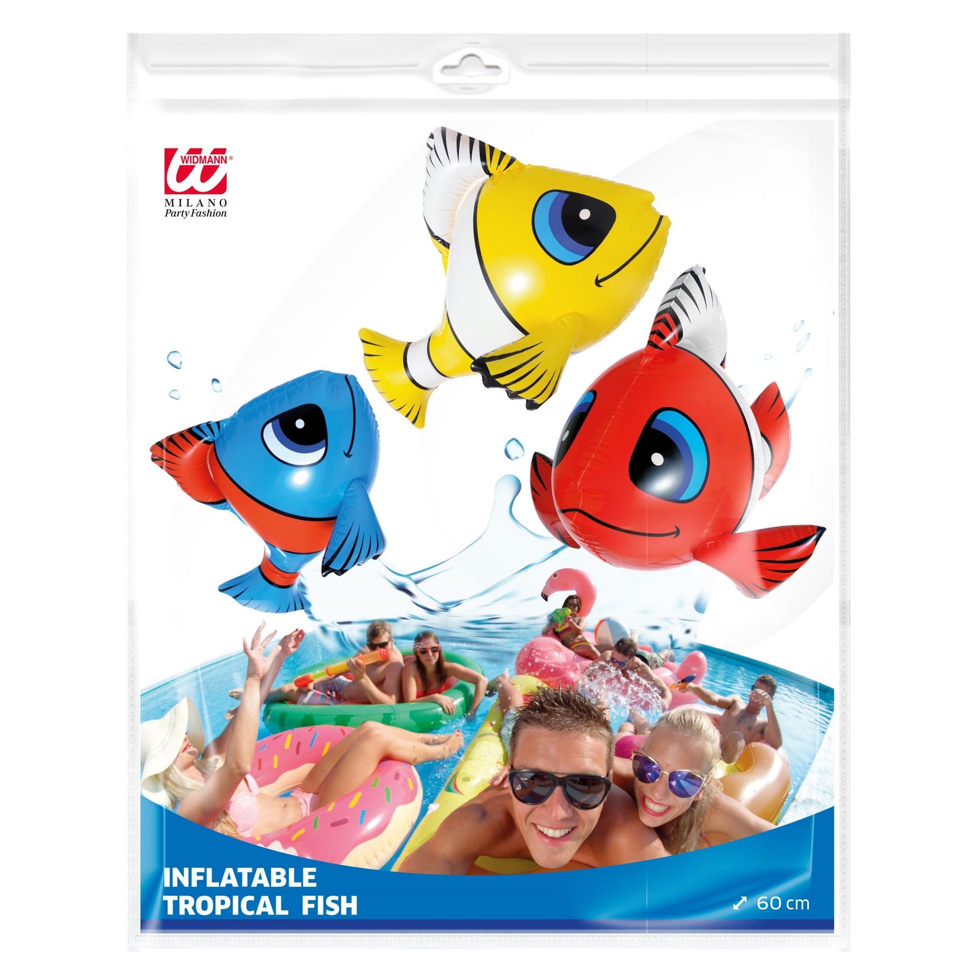 "AUFBLASBARER TROPISCHER FISCH" 60cm - 3 Farben sort – Detailansicht