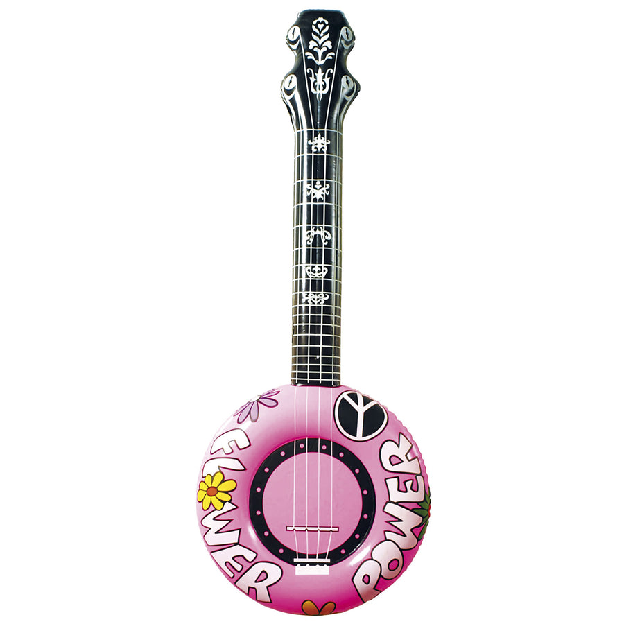 "AUFBLASBARES BANJO ROSA" 100 cm – Vorderansicht
