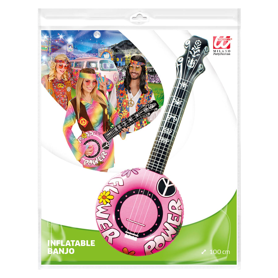 "AUFBLASBARES BANJO ROSA" 100 cm – Detailansicht