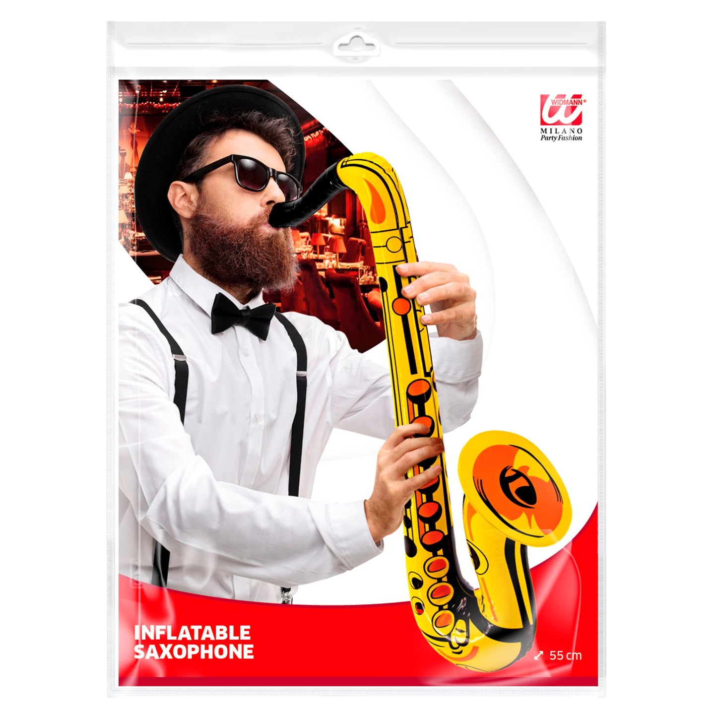"AUFBLASBARES SAXOPHON GOLD" 55 cm – Detailansicht