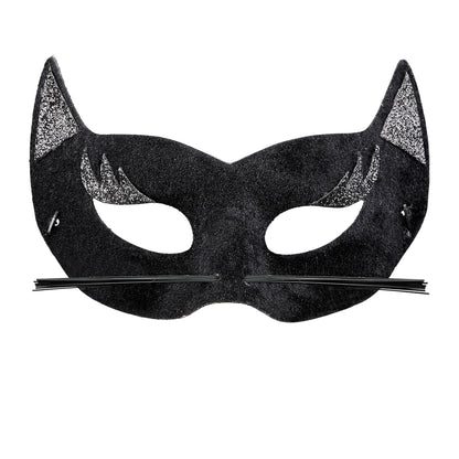"AUGENMASKE AUS SAMT SCHWARZER PANTHER " – Vorderansicht