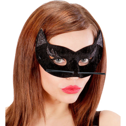 "AUGENMASKE AUS SAMT SCHWARZER PANTHER " – Ansicht 3