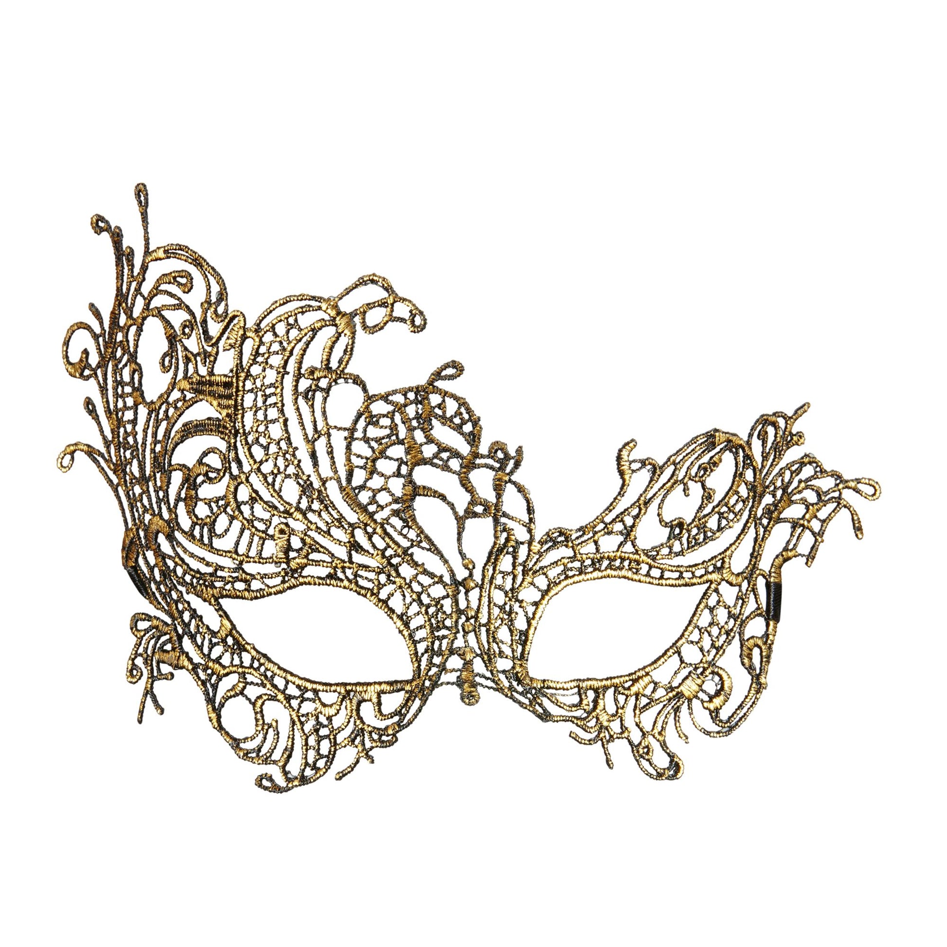 "AUGENMASKE BAROQUE AUS ANTIKGOLDENER SPITZE" – Vorderansicht