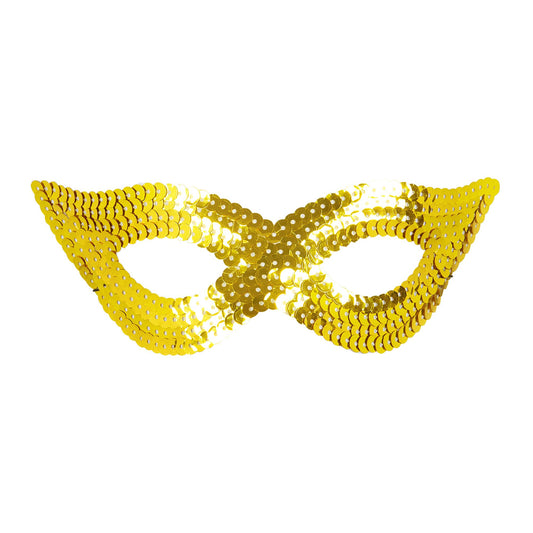 "AUGENMASKE MIT GOLDENEN PAILLETTEN" – Vorderansicht