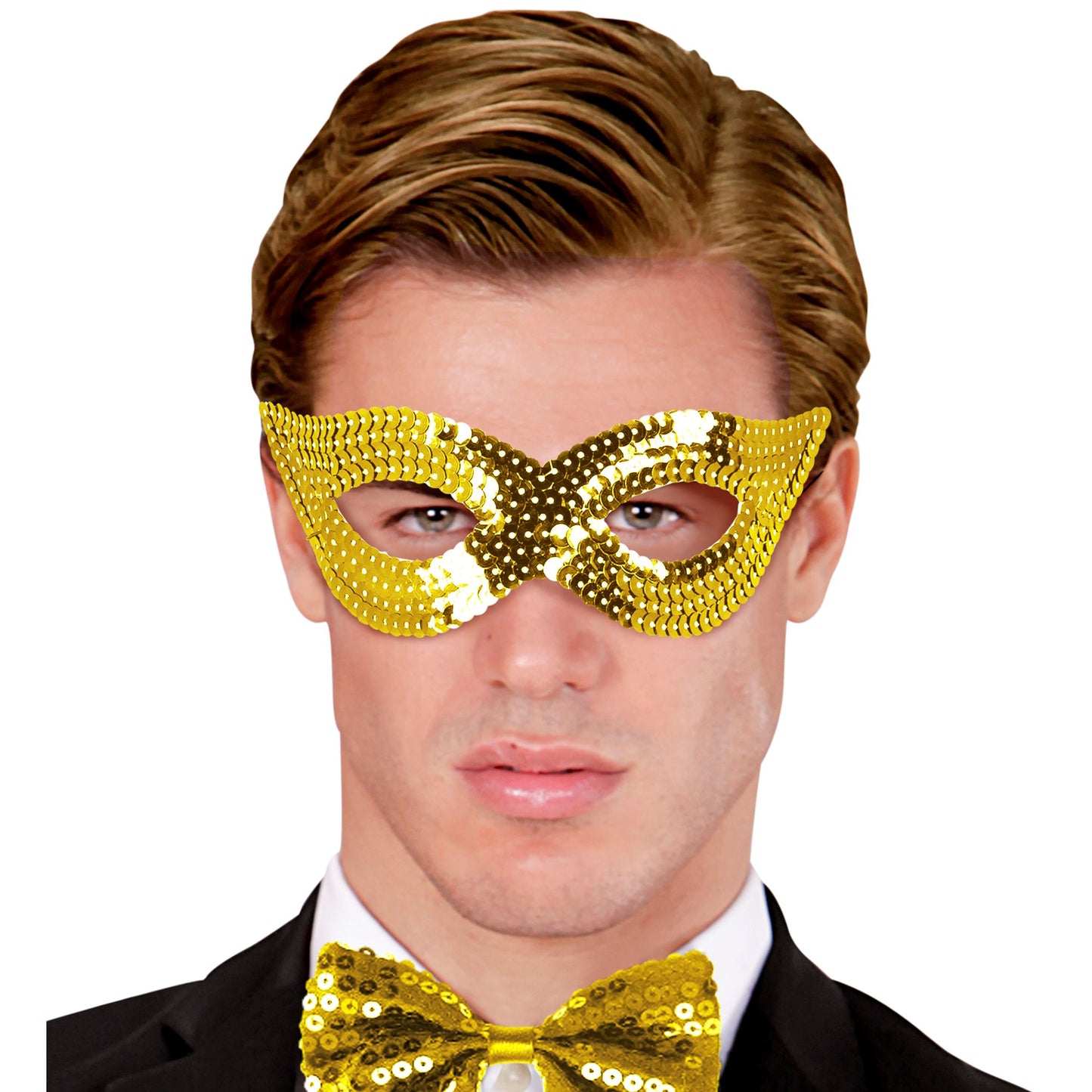 "AUGENMASKE MIT GOLDENEN PAILLETTEN" – Ansicht 3
