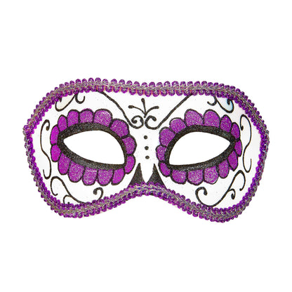 "AUGENMASKE UNISEX DIA DE LOS MUERTOS DEKORIERT SCHWARZ UND LILA " – Vorderansicht