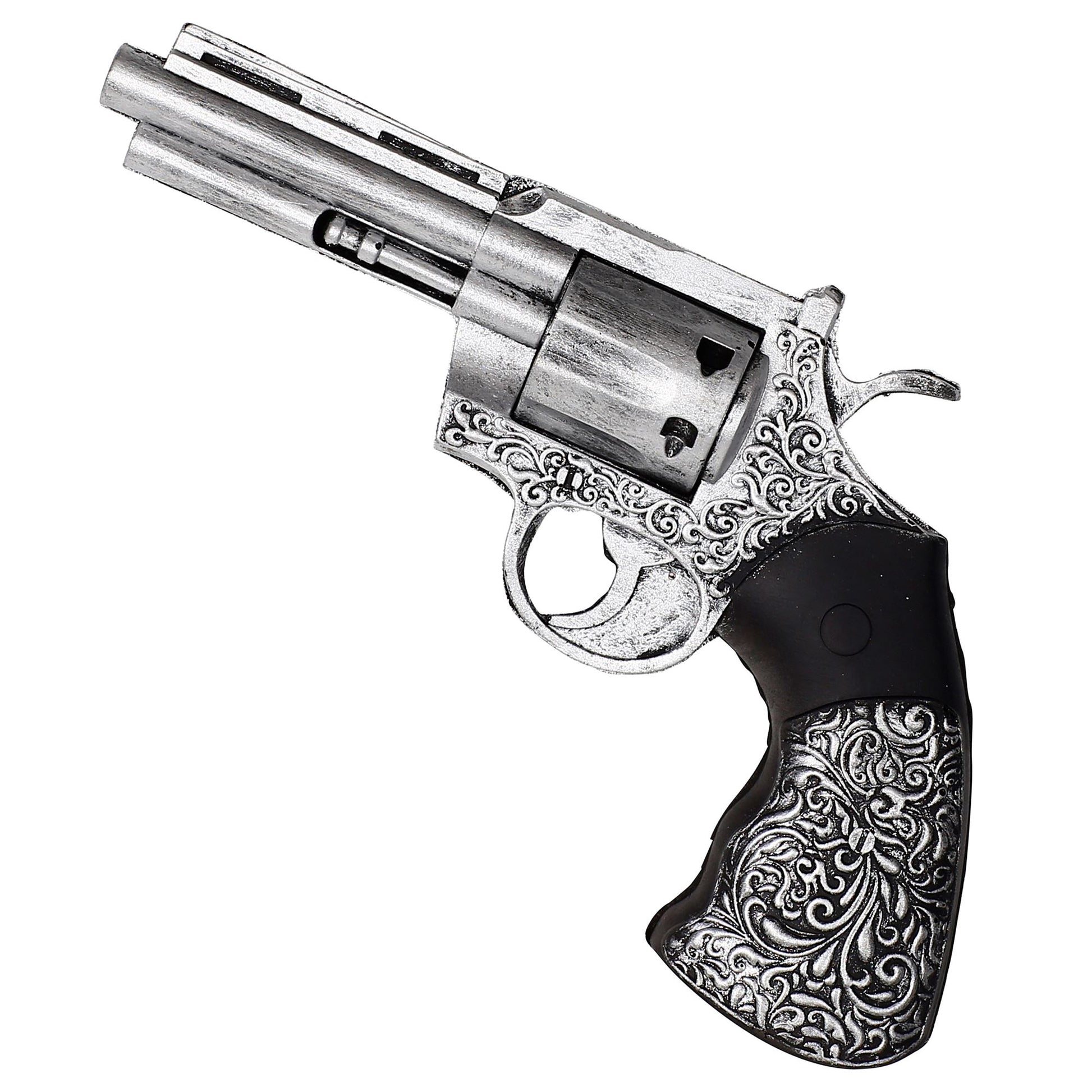 "AUTHENTISCHER REVOLVER AUS SCHAUMLATEX" 25 cm – Vorderansicht