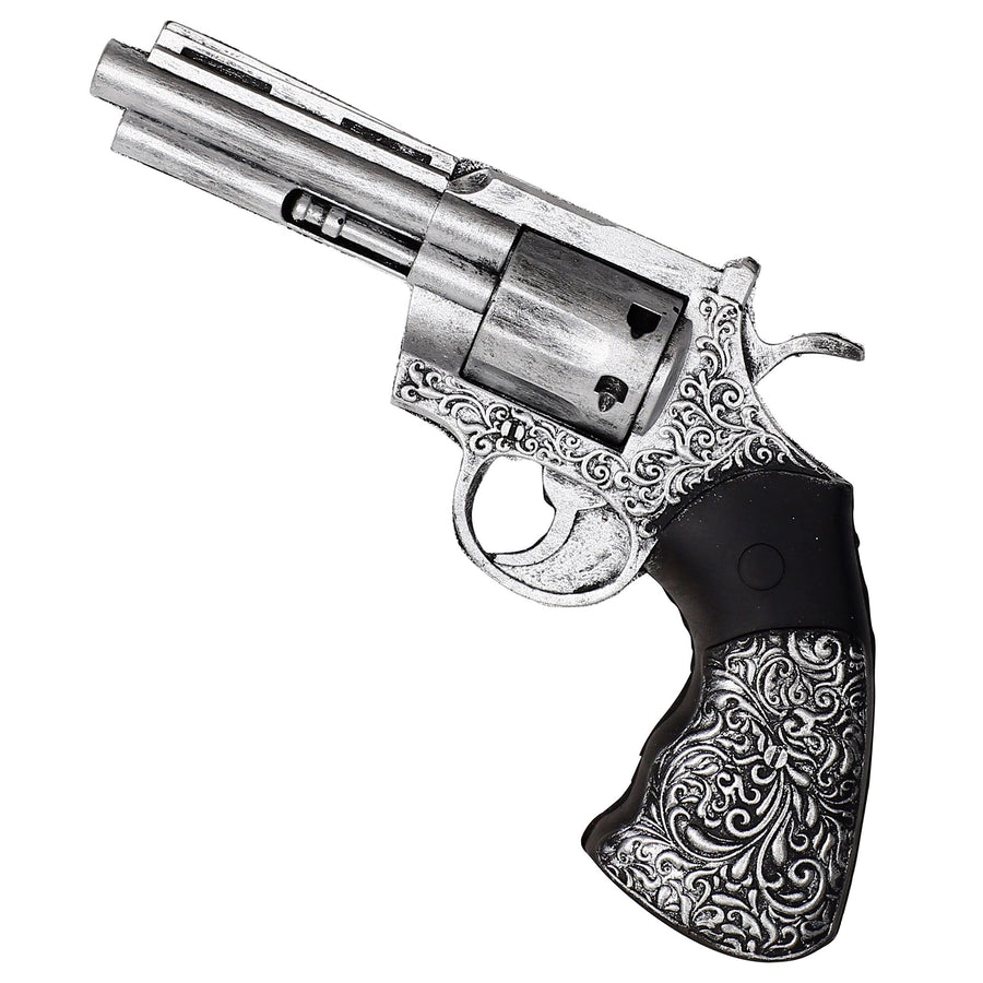 "AUTHENTISCHER REVOLVER AUS SCHAUMLATEX" 25 cm – Vorderansicht