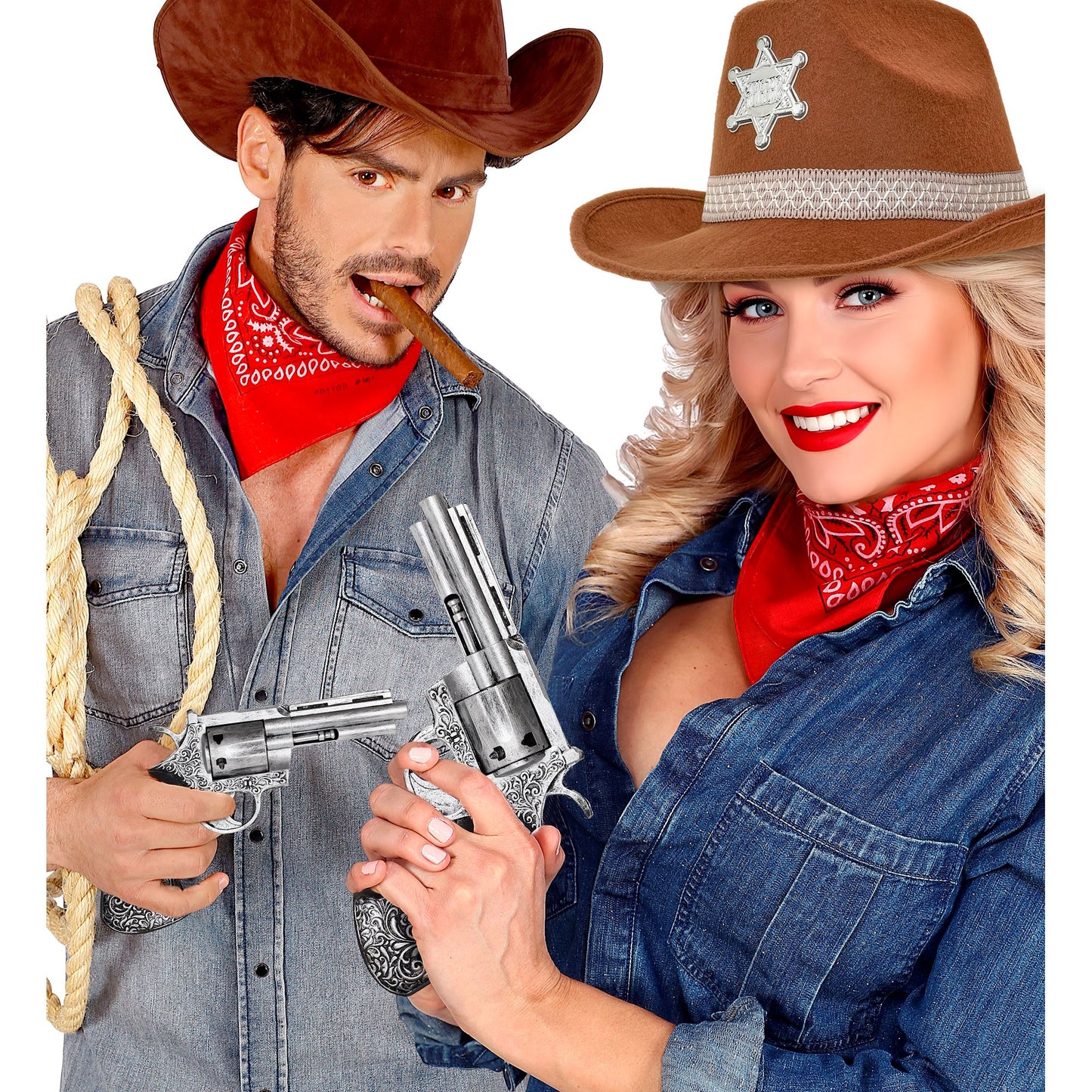 "AUTHENTISCHER REVOLVER AUS SCHAUMLATEX" 25 cm – Ansicht 3