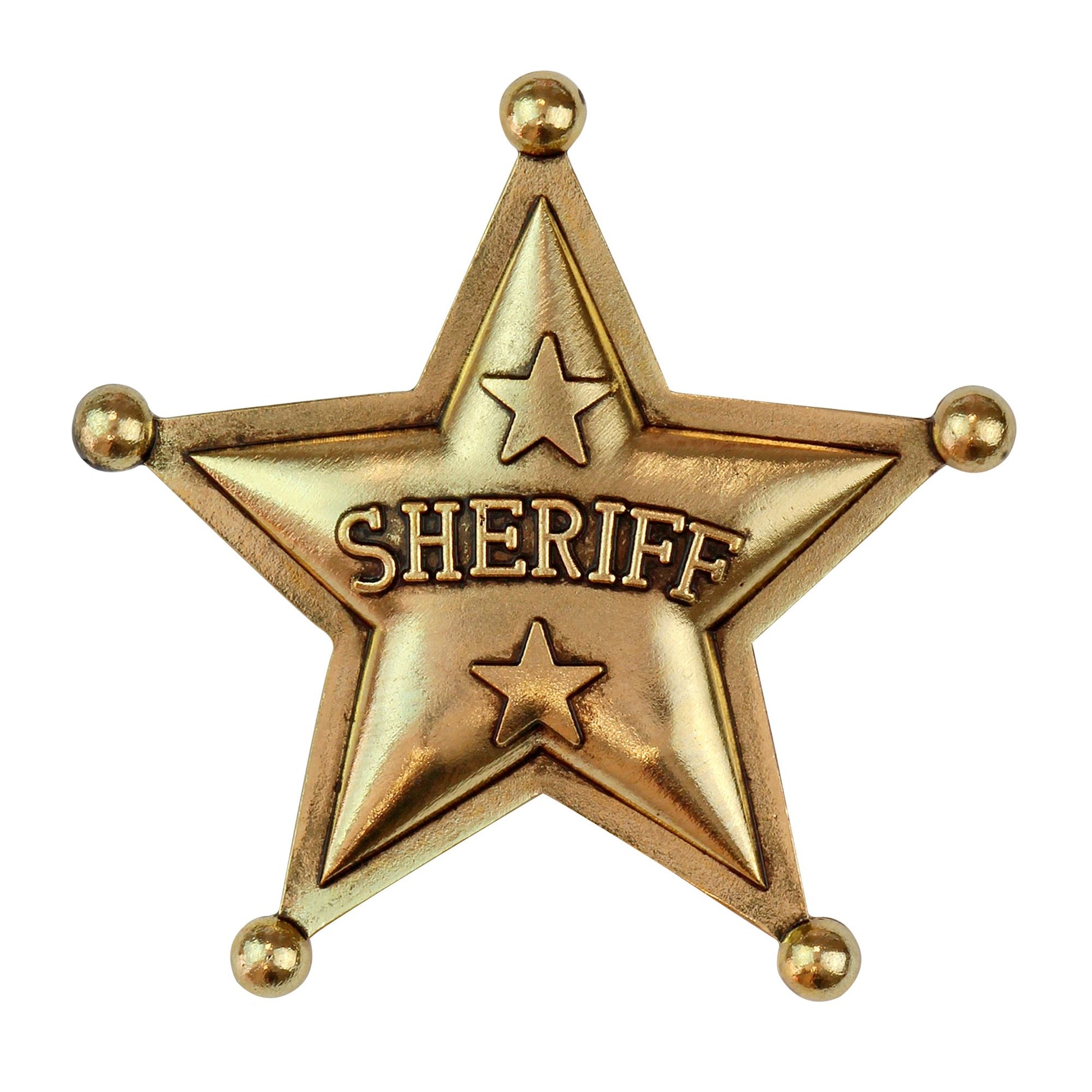 "AUTHENTISCHER SHERIFFSTERN" aus Metall – Vorderansicht