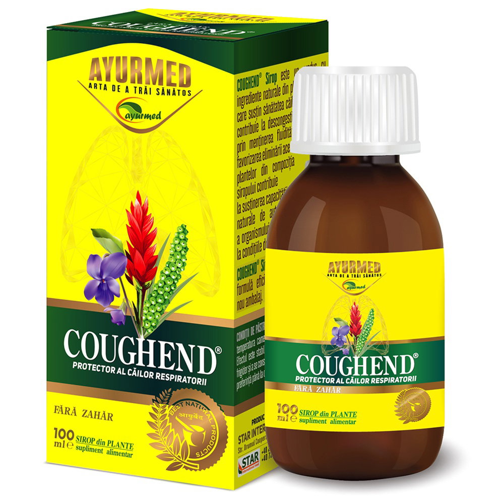 Ayurmed, Coughend, Sugar Free, Anti-Dry Cough, Sirup, 100 ml