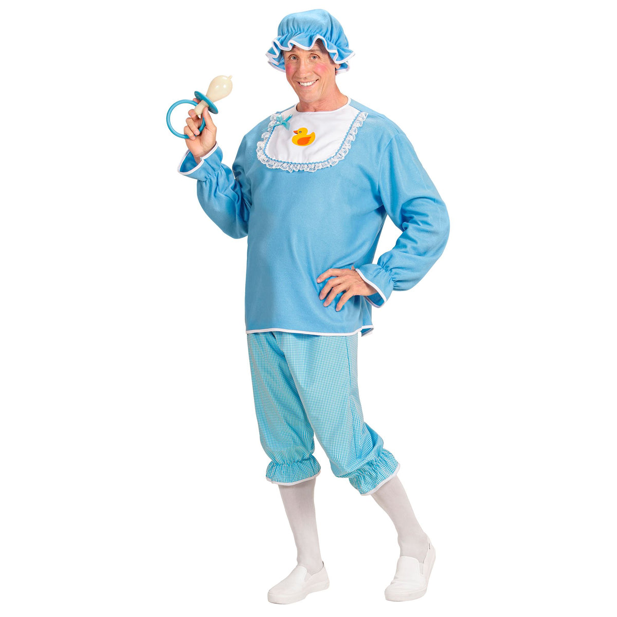 "BABY JUNGE" (Oberteil mit Lätzchen, kurze Hose, Mütze) – Vorderansicht