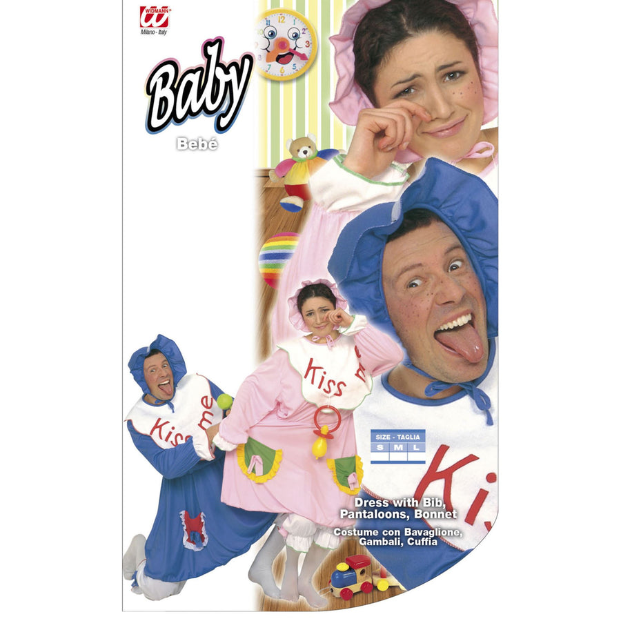 "BABY" sortiert hellblau und rosa (Kostüm mit Lätzchen, Beinlinge, Haube) – Detailansicht