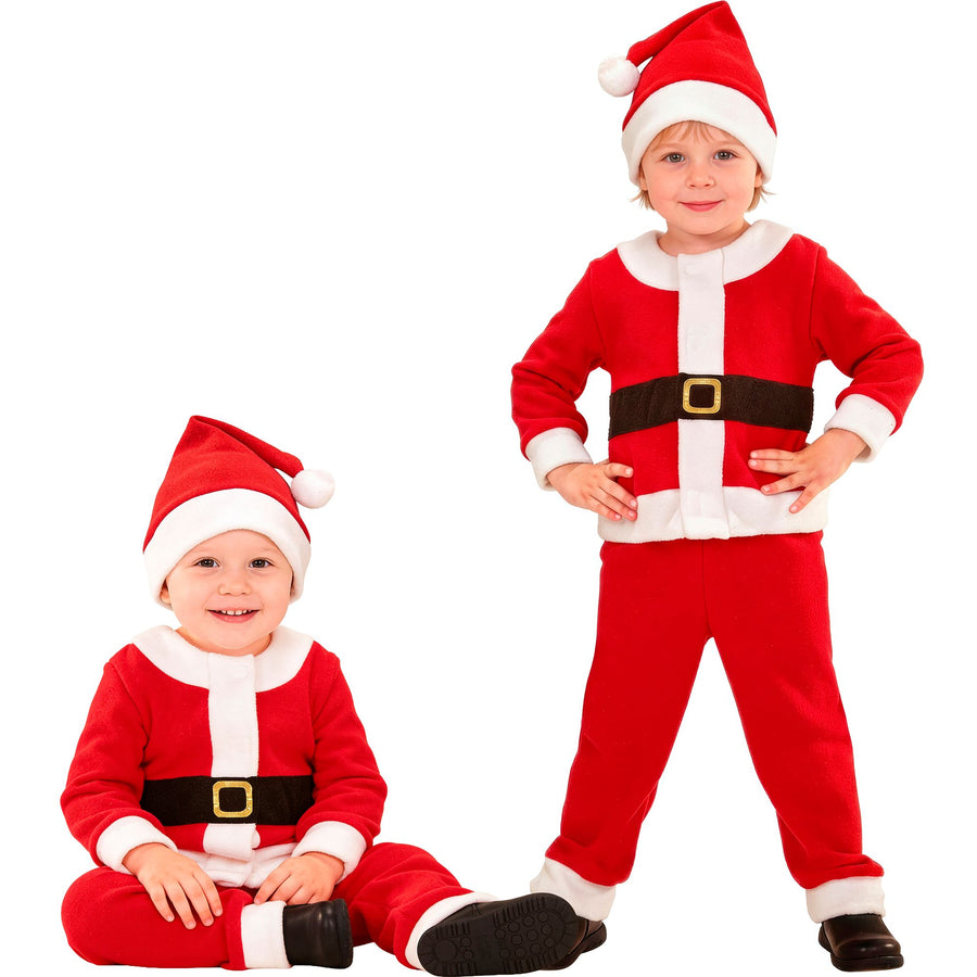 "BABY WEIHNACHTSMANN FÜR JUNGEN" (Oberteil, Hose, Mütze) – Vorderansicht