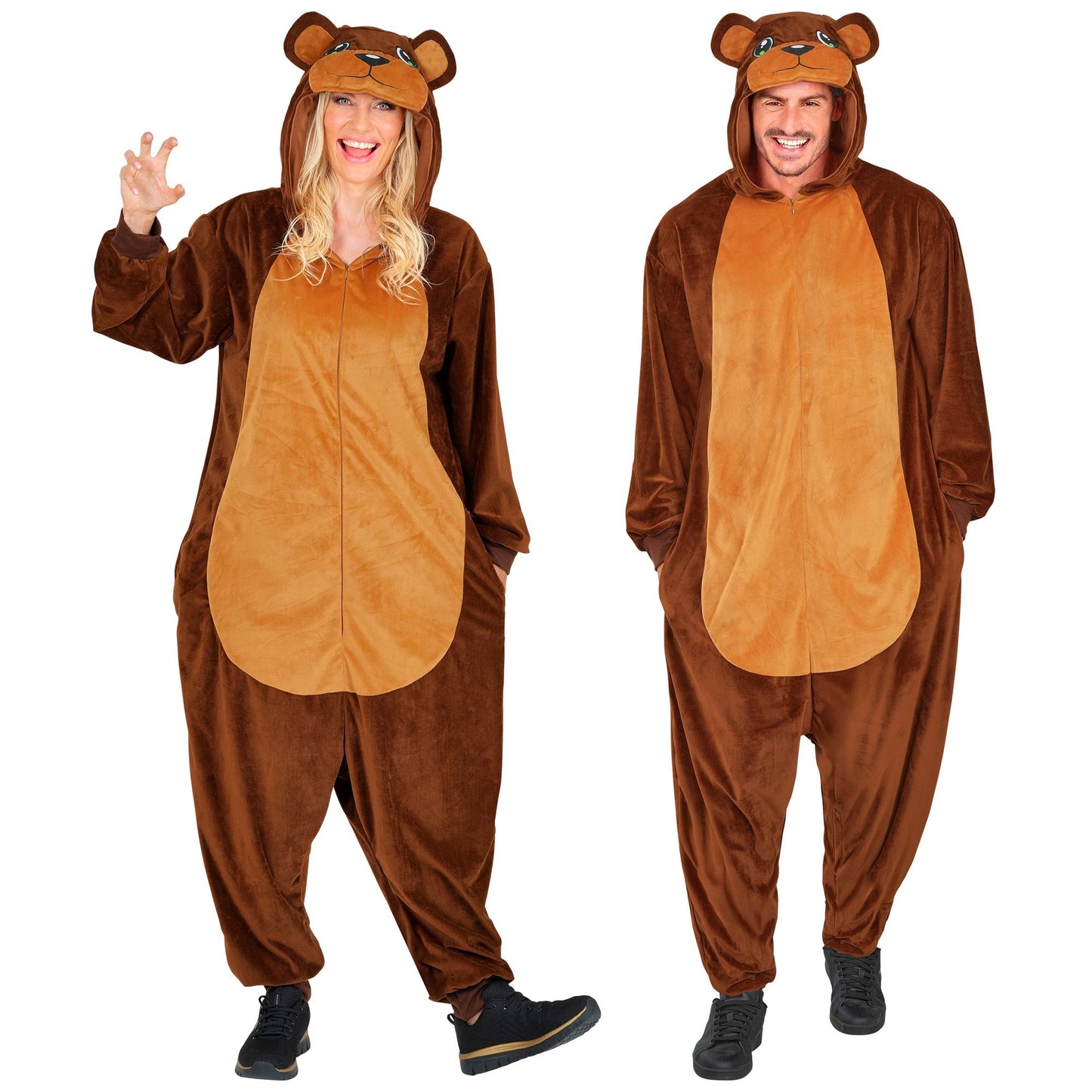 Widmann Plüsch Bär Kostüm Overall Onesie mit Kapuze – Produktansicht