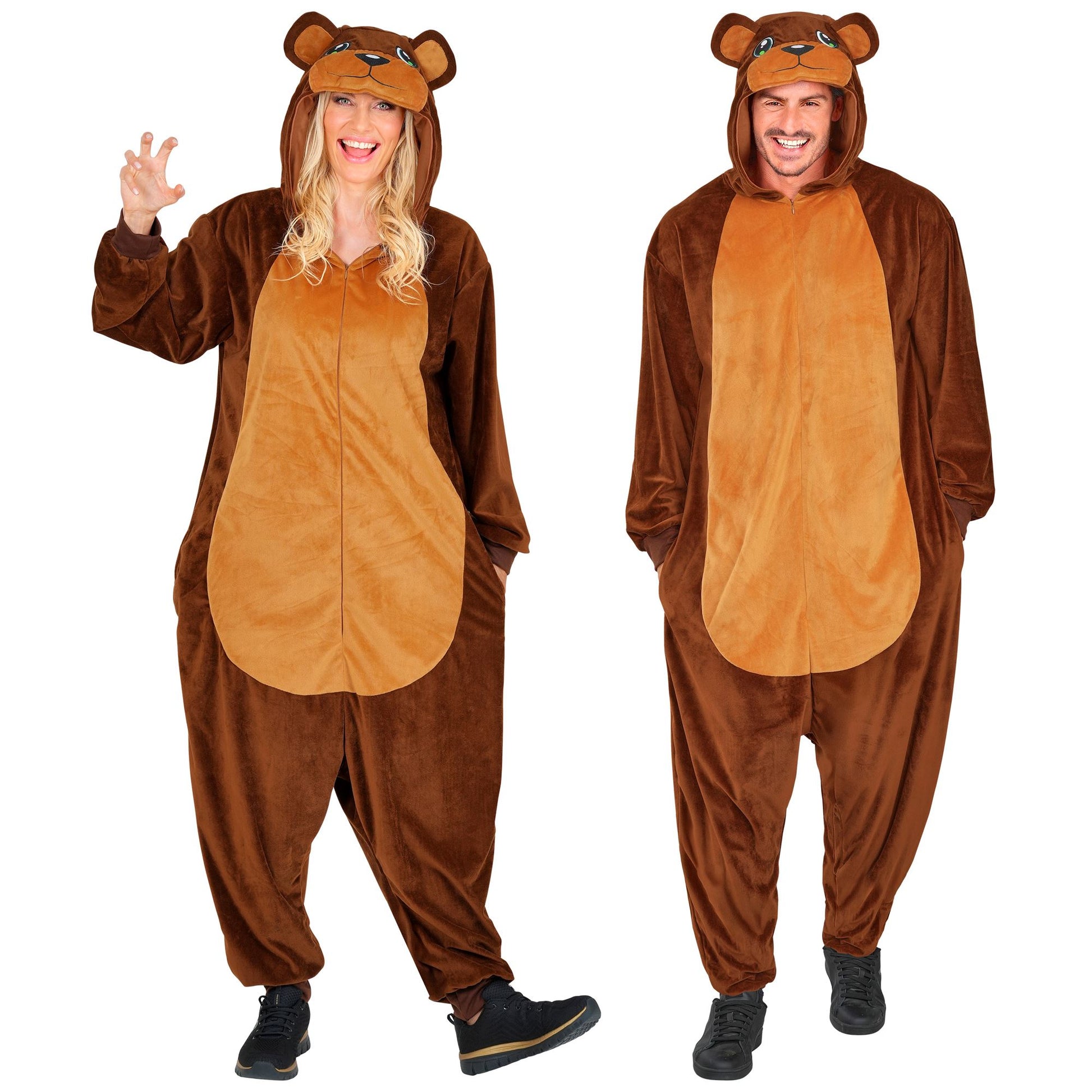 Widmann Plüsch Bär Kostüm Overall Onesie mit Kapuze – Produktansicht