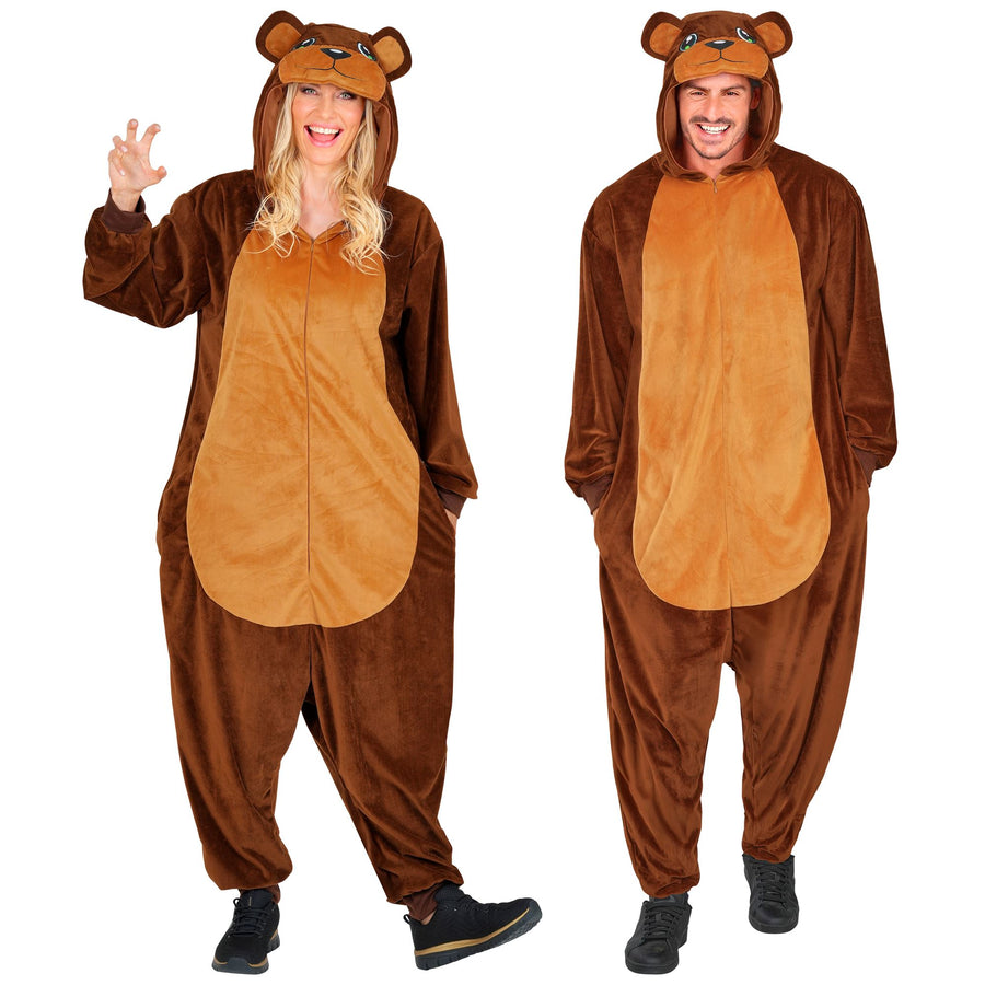 Widmann Plüsch Bär Kostüm Overall Onesie mit Kapuze – Produktansicht