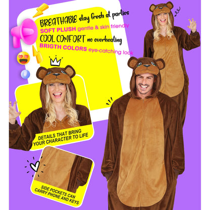 Widmann Plüsch Bär Kostüm Overall Onesie mit Kapuze – Ansicht 7
