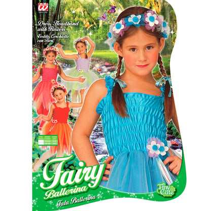 "BALLERINA FEE" sort. in Hellblau und Rosa (Kleid, Haarreif mit Blumen) – Ansicht 4
