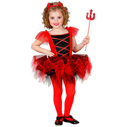 "BALLERINA TEUFELIN" (Kostüm mit Tutu, Hörner) – Vorderansicht